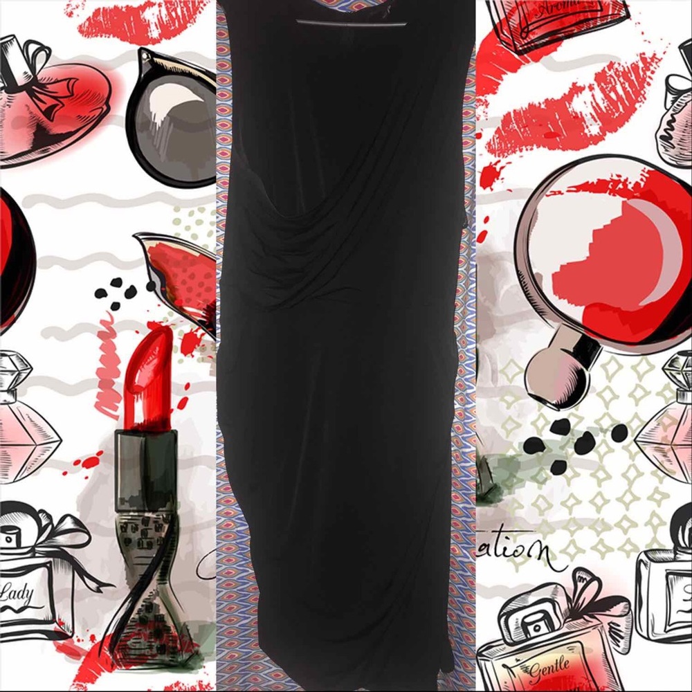 Lane Bryant Sleeveless Black Ruched Dress